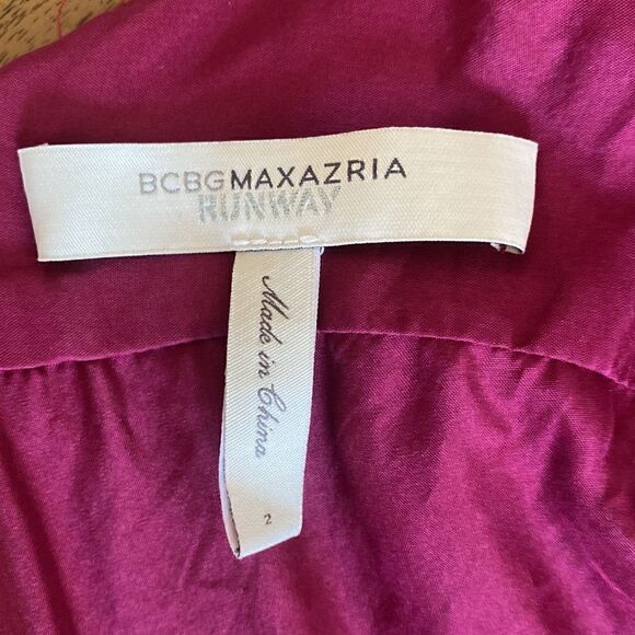 BCBGMAXAZRIA Runway Berry Pink Mini Dress Size 2 - Picture 9 of 12